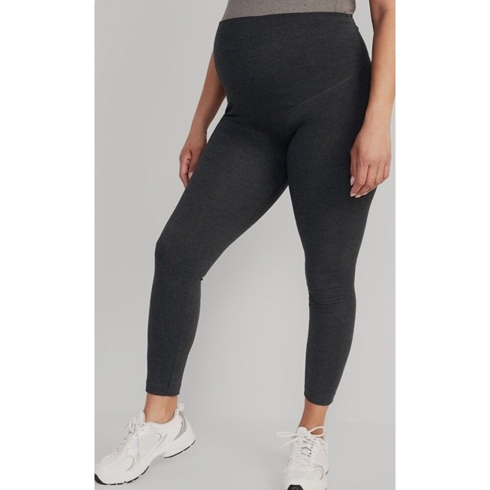 Old Navy Maternity Leggings Black Sz XL Stretch Belly Band Casual Pull On NWT